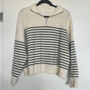 MANGO Striped Knit Sweater